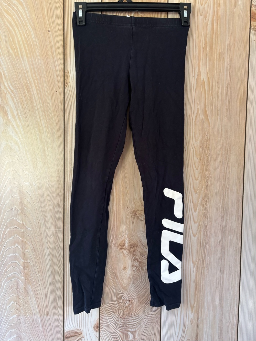 Fila Black Leggings with White Logo